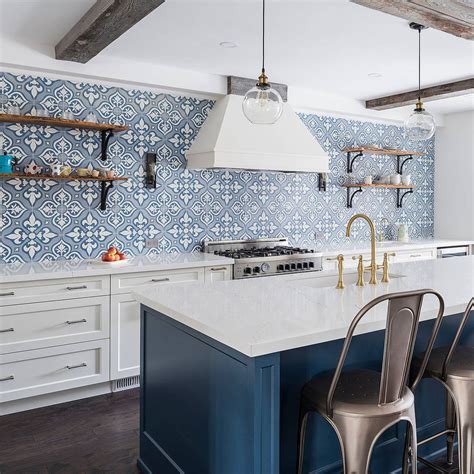 blue tile for kitchen backsplash.